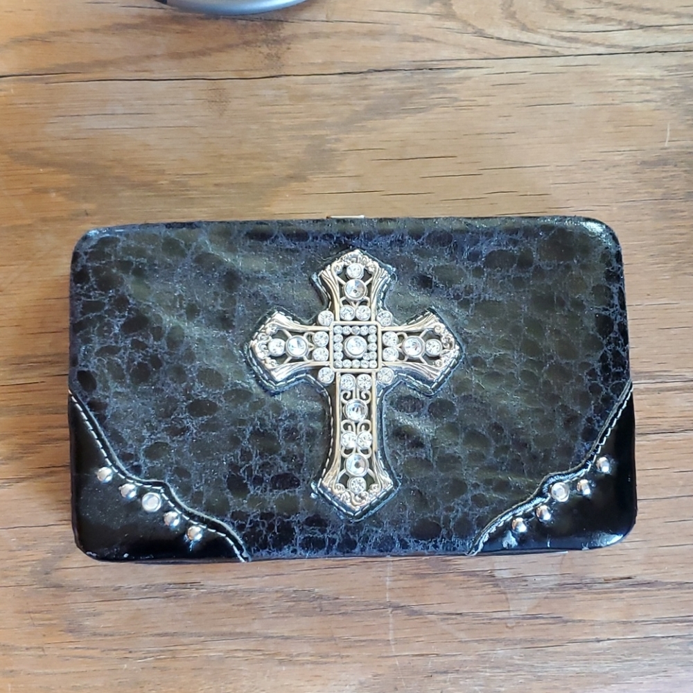 Black cross wallet